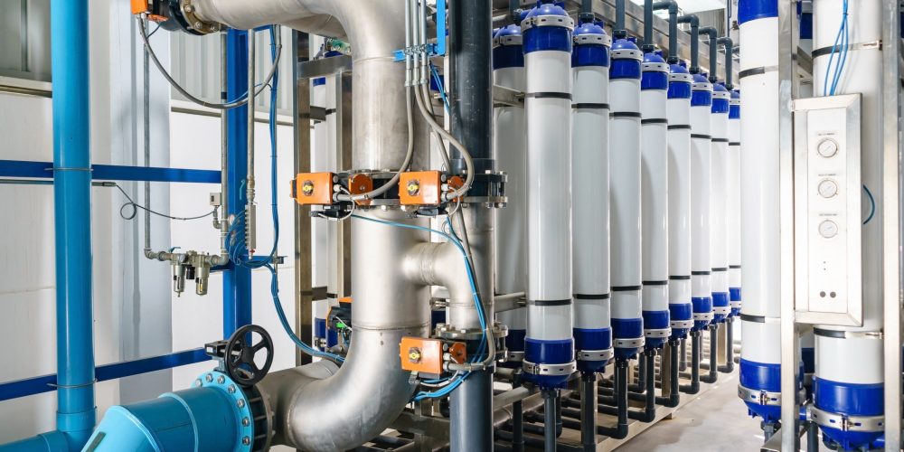 Modern water filtrating and purification system for industrial factory